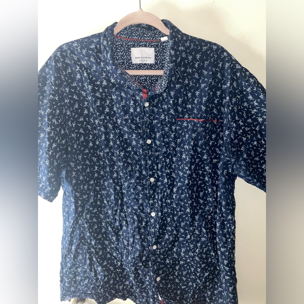 Barely worn blue short sleeve button up